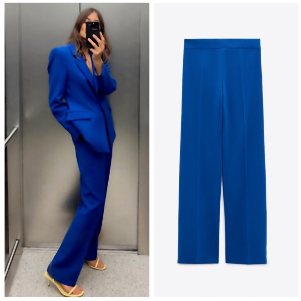 Zara Cobalt Blue Trouser Pants - Picture 6 of 15